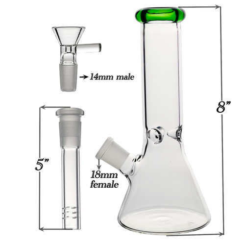 Glass beaker bong with 14mm - glass,