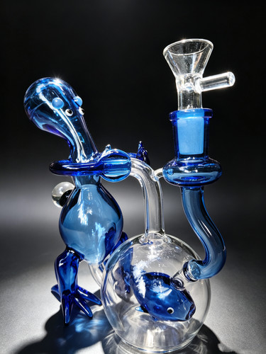 Blue monster fish glass - blue,