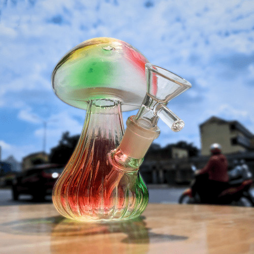 Colorful glass mushroom - 4.7",