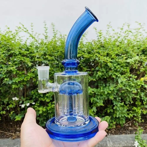 Heavy blue glass hookah - glass,