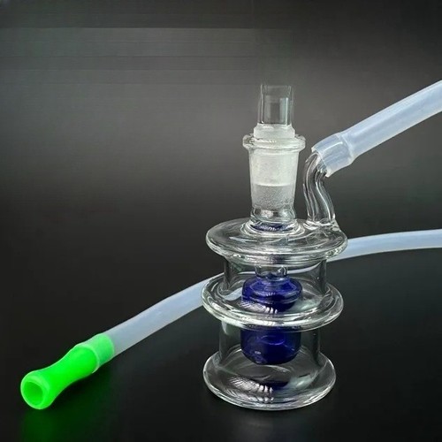 8cm mini glass bong blue - glass,