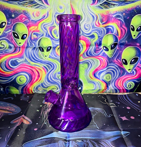 30cm purple thick glass water