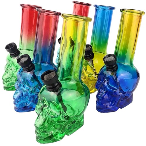 Skull glass bong - glass, water