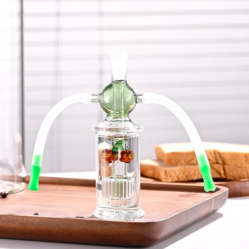 Dual use glass bong green - 5", dual-use